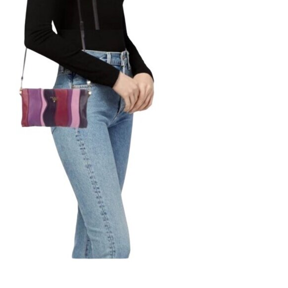 PRADA Nappa Stripes Bandoliera Crossbody Bag - Picture 6 of 6